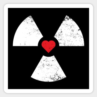 Radioactive Sign Radiation Symbol Nuclear Hazard Heart Love Sticker